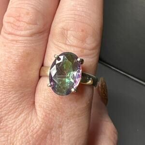 Sterling Silver Mystic Topaz Ring Genuine Mystic Topaz Ring Size 9
